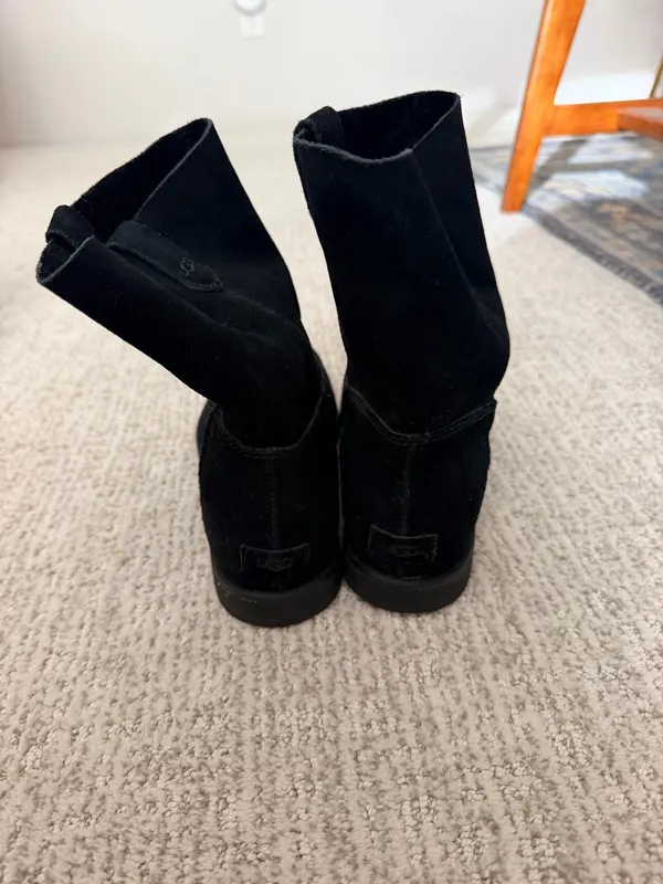 Ugg Josefene black oiled suede flat ankle combat Moto boots 8 - Image 10