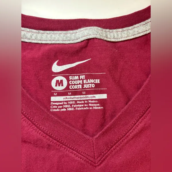 Nike Burgundy Tee with Gold Accents - Image 6