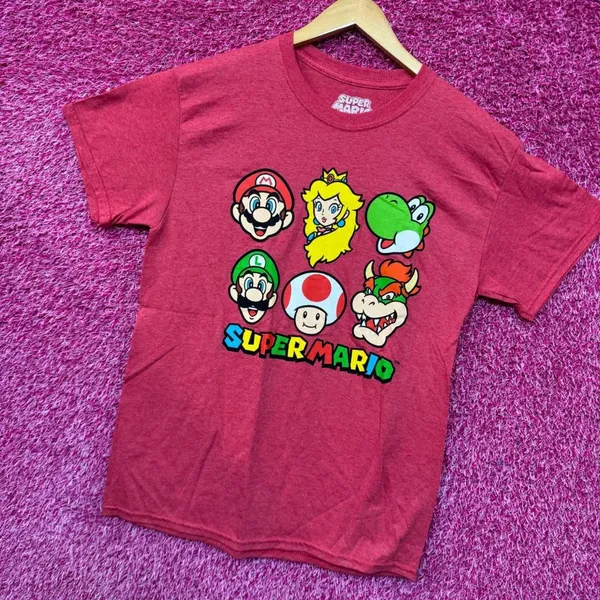 Super Mario Luigi Peach Yoshi Toad Bowser Nintendo Tee M - Image 3