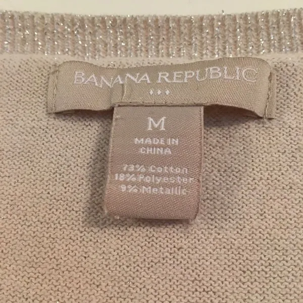‎Banana Republic holiday silver shimmer sweater M - Image 4