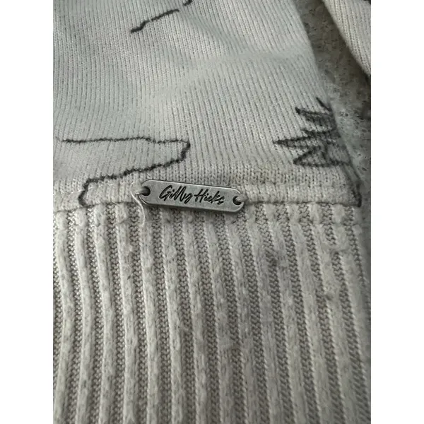 Gilly Hicks Womens XS‎ Cropped Sweatshirt Cream Tropical Island Palm Tree Print - Image 6