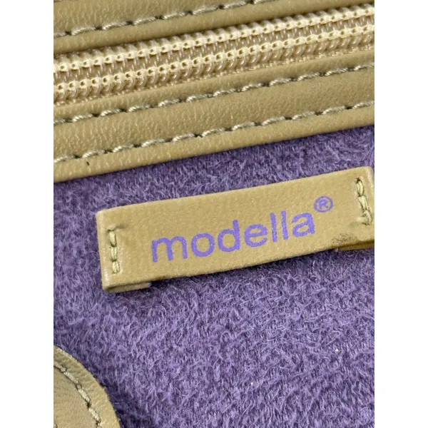 Modella‎ Purple Textured Makeup Bag Tan Trim Heart Keychain Travel Vanity Case - Image 7