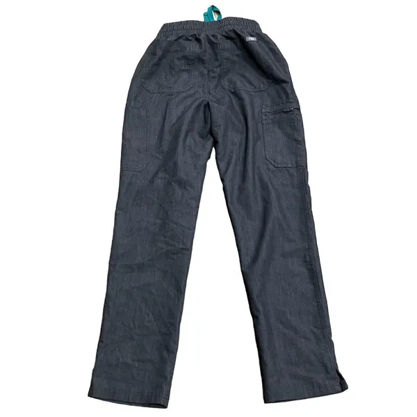 FIGS Unisex Cargo Scrub Pants XS Gray Elastic Waist Drawstring Workwear - Image 4