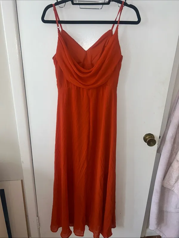 Ever Pretty Burnt Orange Spaghetti-Strap Maxi Gown size Small - Image 6