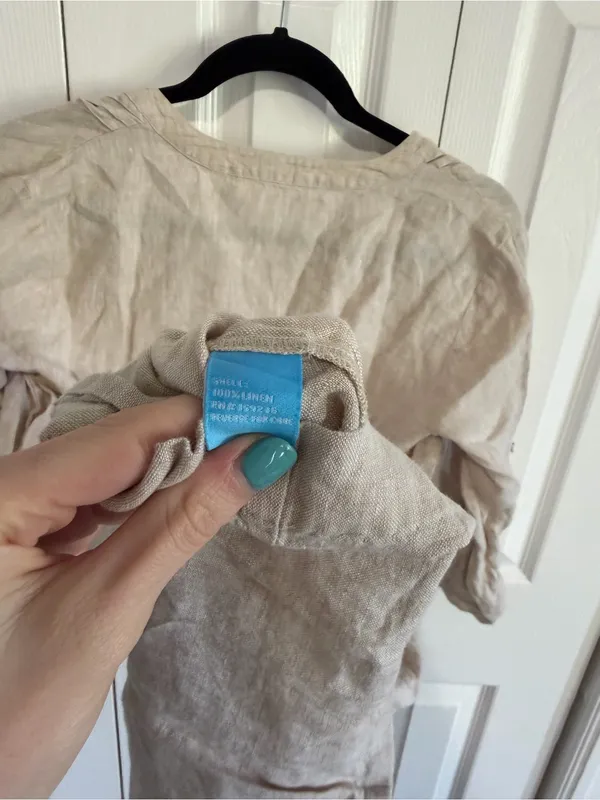 J.McLaughlin Riviera Dress Linen Natural/Tan Size Small - Image 5