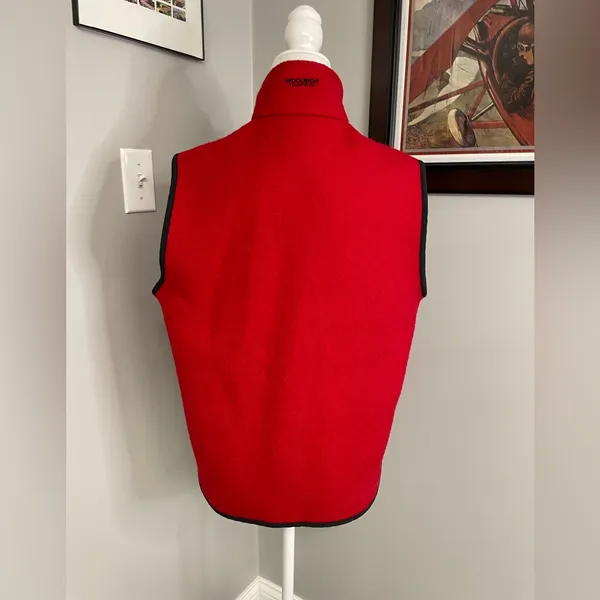 Woolrich Red 100% wool vest full zip Medium - Image 6