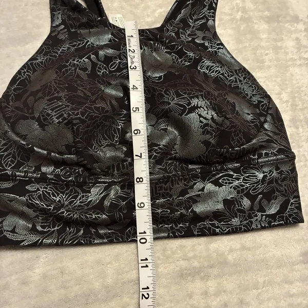 Lululemon Wunder Train Longline Bra Logo Flourish Black Iridescent Foil Sz 6 B/C - Image 6