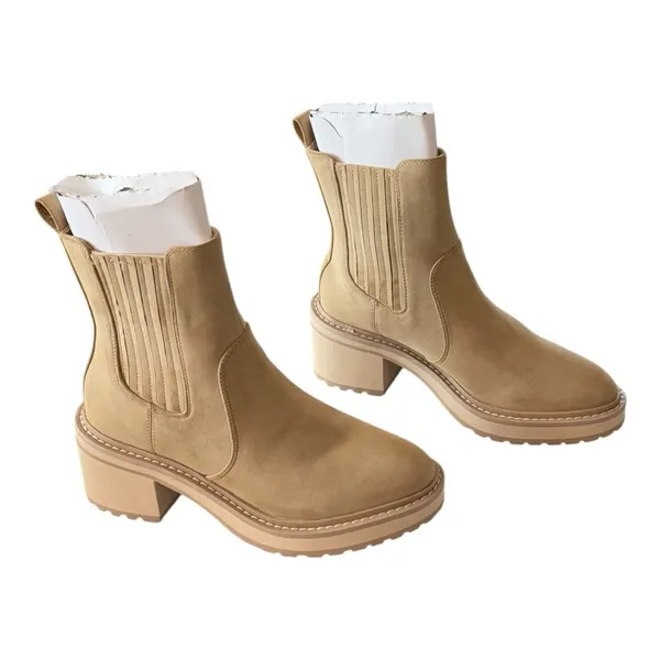 J. CREW Lug Sole Heeled Chelsea Boot In Cashew Size 7 NEW - Image 3