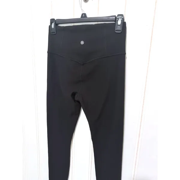 Athleta Elation Rib Tight Black High Waisted 7/8 Ribbed Leggings Small - Image 5