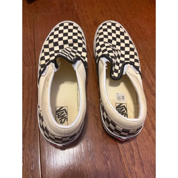 Vans Slip-On Sneakers Checkerboard‎ Black White Skater Shoes Mens 4.5 Womens 6 - Image 7