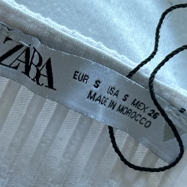 White Zara tank lace tie front - Image 2