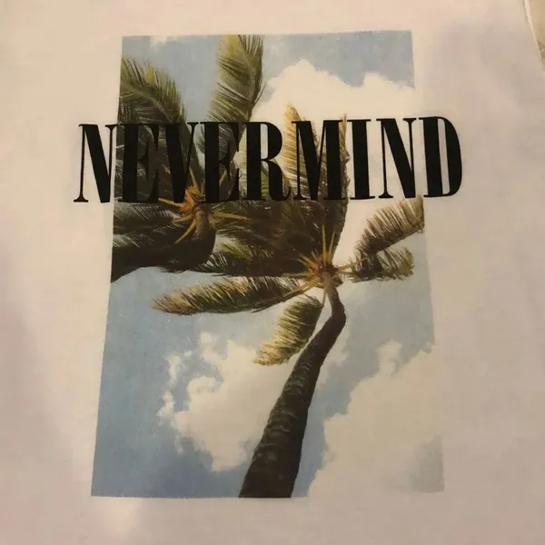 Chrldr “Nevermind” w. Palm Tree White Tank Top - Size S - Image 2