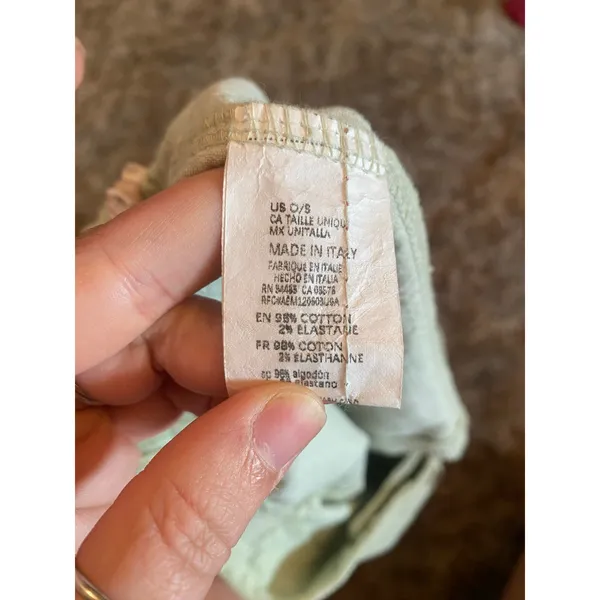 Don't Ask Why Brandy Melville Light Green Corduroy Button Front Mini Skirt OS - Image 6