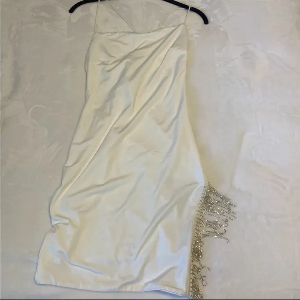 White rhinestone tassel dress - Image 2