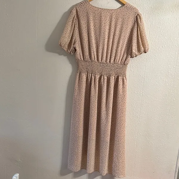 Elegant Cream Polka Dot Dress - Image 8