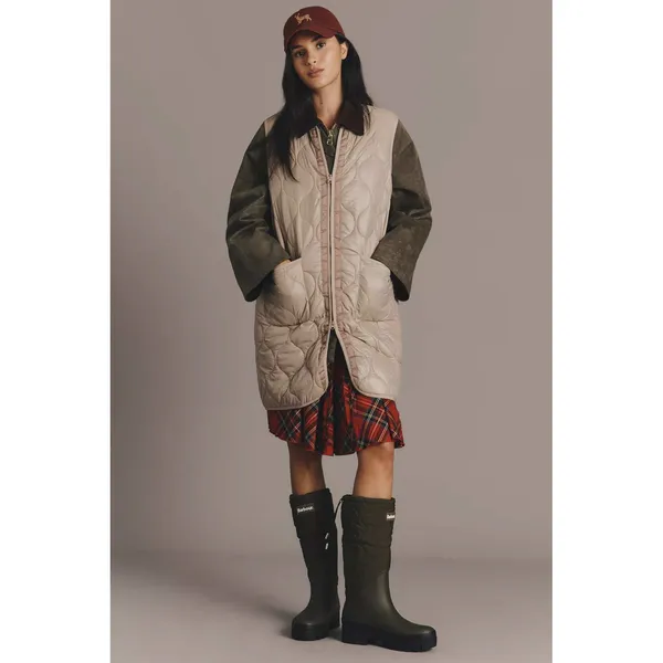 Anthropologie Do Everything in Love Quilted Puffer Vest Women OS Cream Longline - Image 7