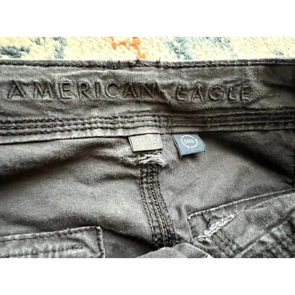 American Eagle AE Snappy Stretch Baggy Cargo Jogger Pants Black Size 6 - Image 6