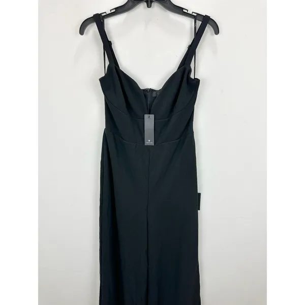 Lulus Brighton Black Plunge Wide-Leg Jumpsuit Formal Classic Cocktail Small NWT - Image 6
