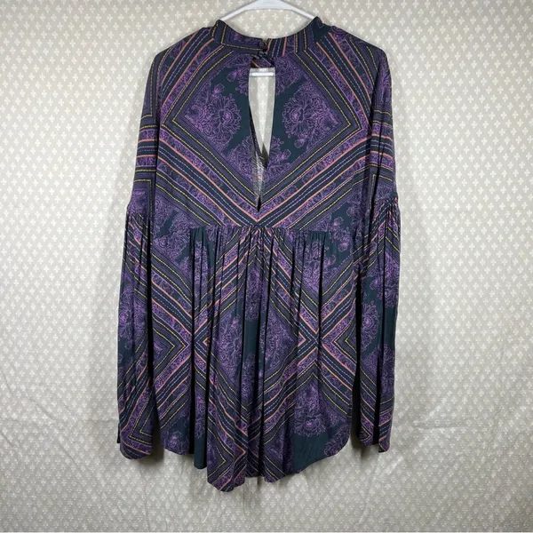 Free People Purple Paisley Walking‎ On A Dream Tunic Top - Image 6