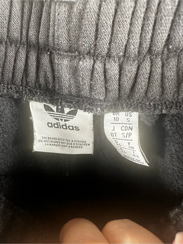 N277. adidas Black Trefoil Jogger Pants with White Logo - Image 3