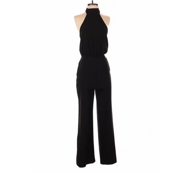 Lulus Black Moment for Life Halter Jumpsuit Wide Leg Size XS Minimalist Cocktail - Image 5
