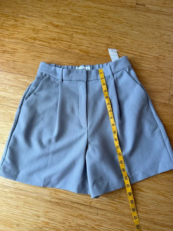 Abercrombie Ultra High Rise Tailored Pleated Shorts Gray NWT S - Image 7