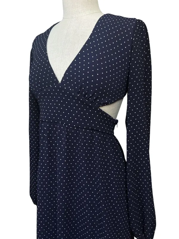 Park & Fifth Avery Cutout Long Sleeve Polka Dot Maxi Dress Small Fall Wedding - Image 6