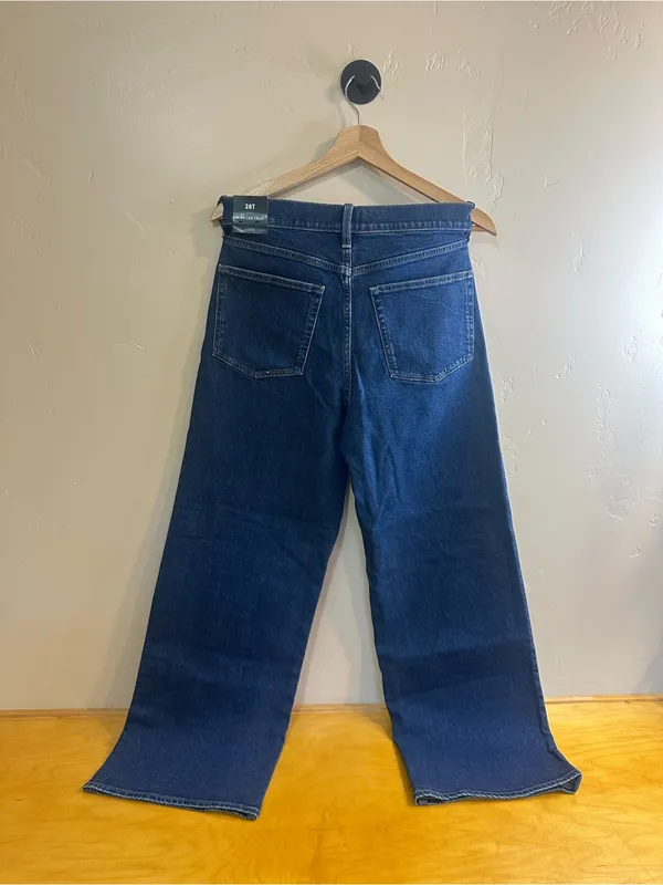 J. Crew Wide Leg Crop High Waisted Dark Wash Jeans Size 28 NWT - Image 8
