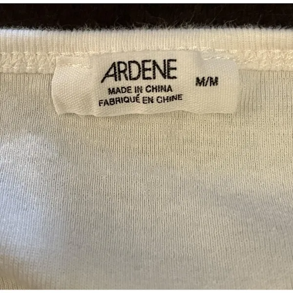 Ardene Shirt Women’s Medium White Happiness Embroidered Long Sleeve Crop Top - Image 5