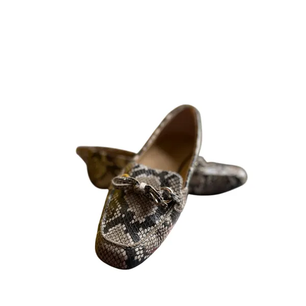 Talbots Snakeskin Leather Loafers Women's 7.5M | Neutral Flats - Image 2