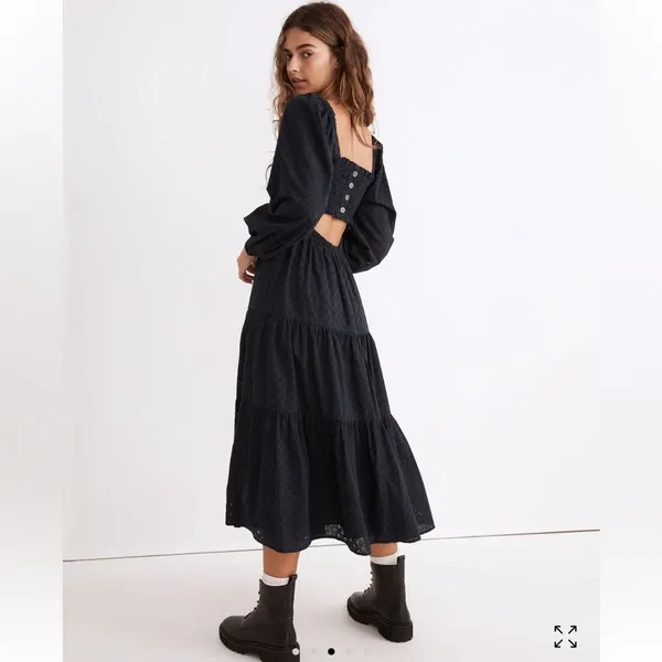 Madewell Lucie‎ Cut Out Back Midi Dress medium boho cottagecore prairie holiday - Image 2
