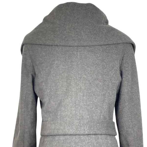 TAHARI Wool Blend Belted Shawl Collar Coat, Jacket in Grey - Image 5