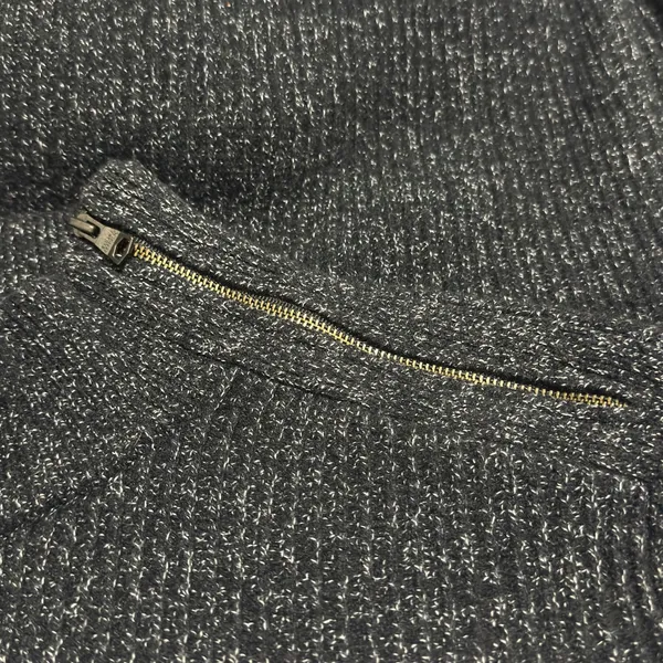 Banana Republic Men’s Mock Neck Zip Shoulder Knit Sweater Black Gray Size Large - Image 6