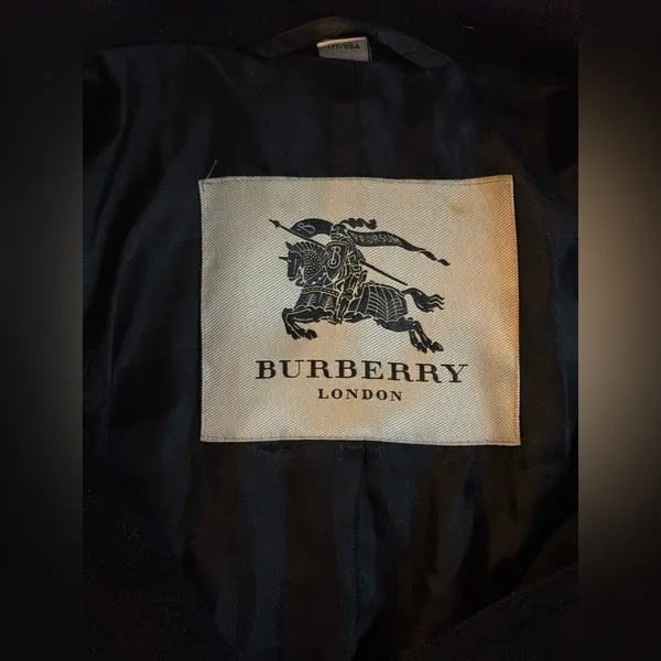 Burberry London Wool/Cashmere Button Up Trench Coat - Image 6