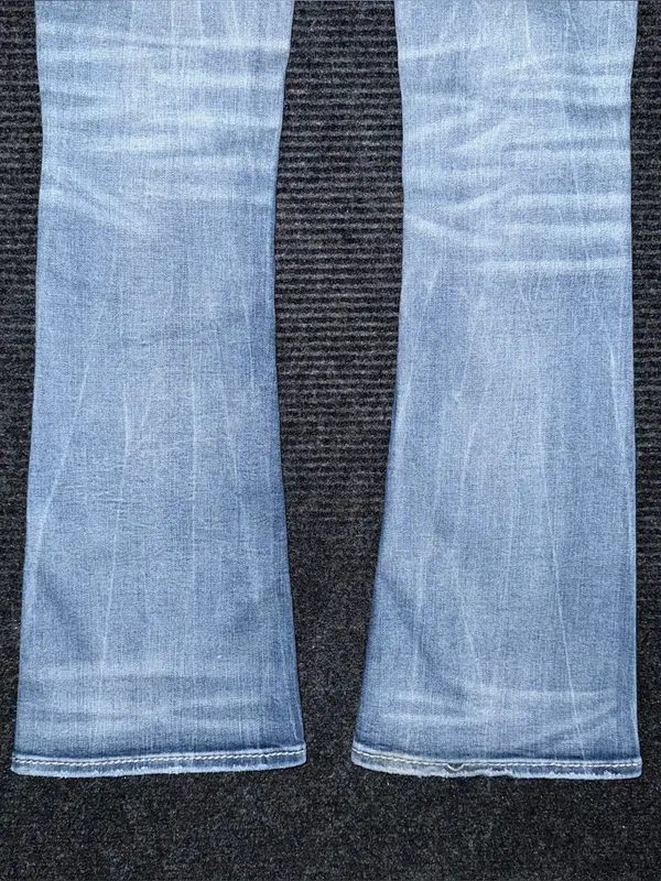 Y2K Rock Revival Lang Low Rise Bootcut Jean Light Wash Embroidered Distressed 25 - Image 7