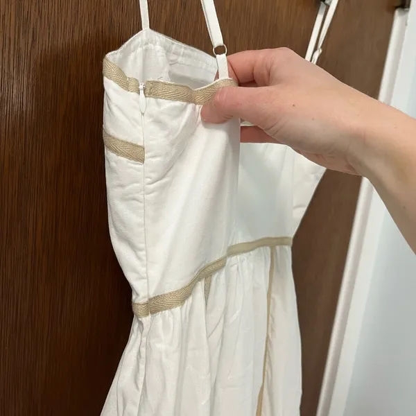 Boutique Billy J White Tiered Midi Sundress with Spaghetti Straps - Image 5