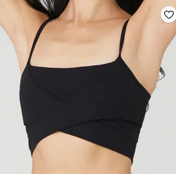 Alo Yoga Airbrush Enso Black Cool Crossover Bra - Image 2