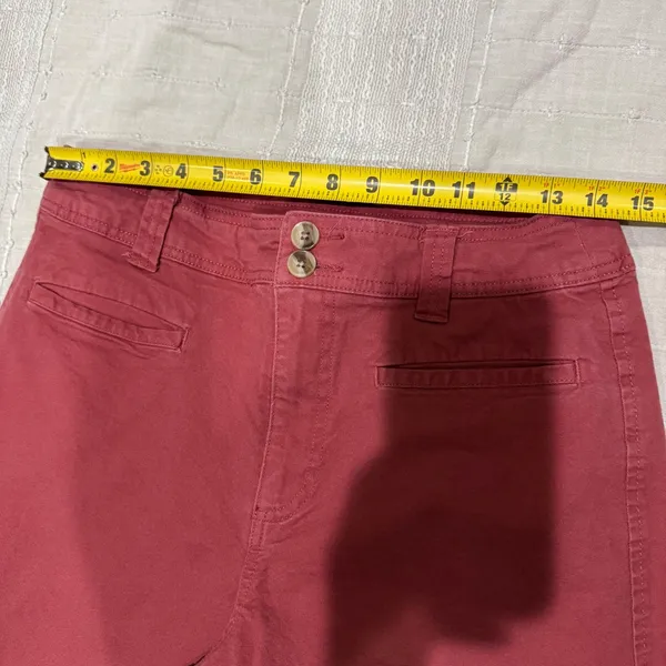 A New Day Womens 28x23 High Rise Wide Leg Cropped Pants Red Pink Size 8‎ Stretch - Image 6