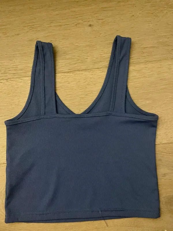 Blue Tank Top Crop Top Size M - Image 2