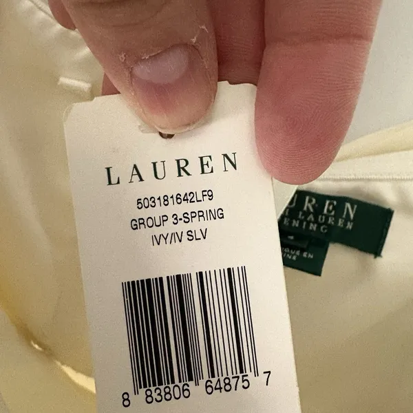 RALPH LAUREN Size 4 Ivory Lacy Strapless Cocktail Formal Dress NWT Bride Wedding - Image 5