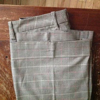 Gap Vintage Y2K Stretch Glen Plaid Flare Cuffed Trousers - Sz 6 - Image 3