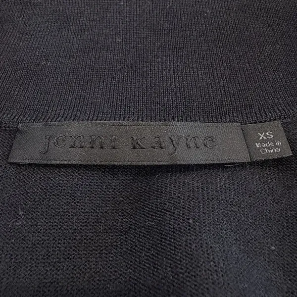 Jenni Kayne Grayson Merino Wool Polo Sweater Sz XS Black Quiet Luxury Minimalist - Image 8