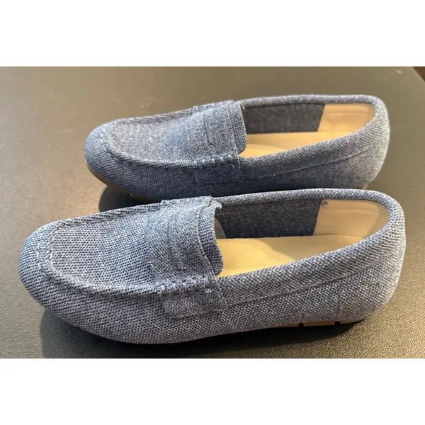 Women 7W Loafers Blue Knit Penny Slip On Comfort Shoes Nautical Preppy‎ Western - Image 3