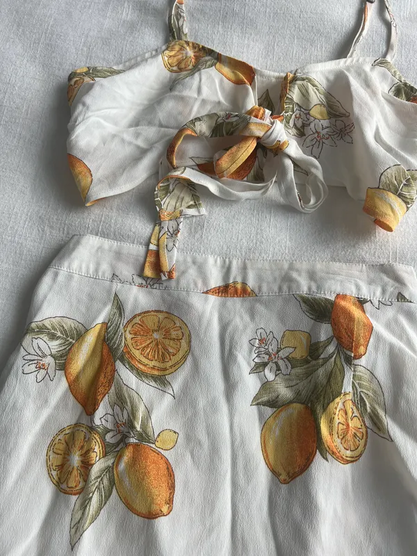 For Love & Lemons Orange Skirt and Top Set - Image 2