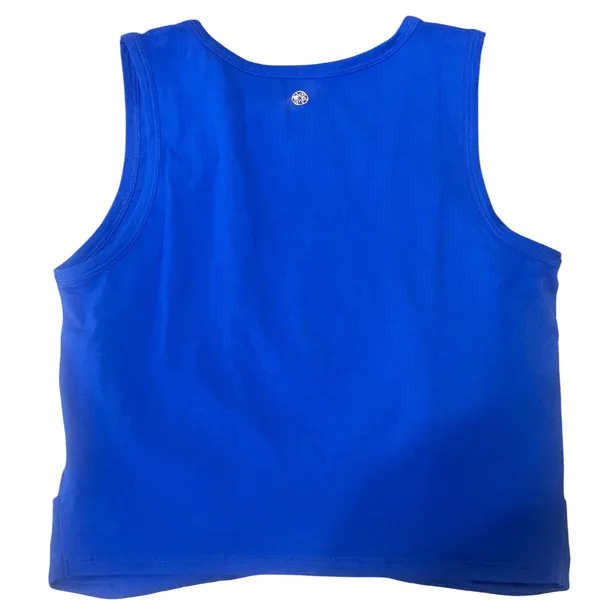 Lilly Pulitzer Luxletic Tank Top Women M Blue Excellence Twist Hem - Image 7