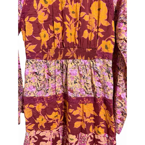 Free People‎ Tilda Wrap Dress Firebrick Floral Women's Size Medium - Image 10