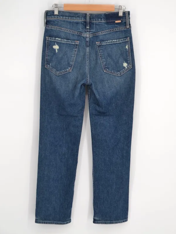 MOTHER Pixie Tomcat Ankle Jeans Distressed Blue Size 28 - Image 3