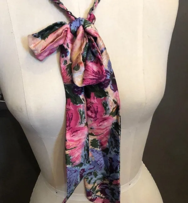 Anthropologie chain silk scarf necklace - Image 2