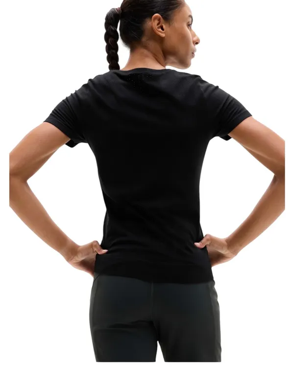 Athleta In Motion Seamless Tee Workout Top Shirt L Black - Image 2