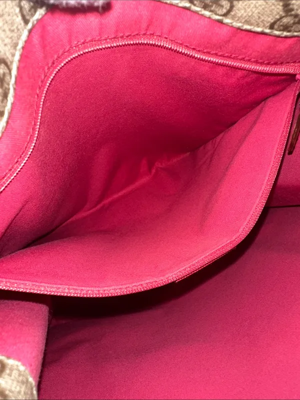 Gucci PVC GG Supreme Tote with Pink Leather Handles - Image 12